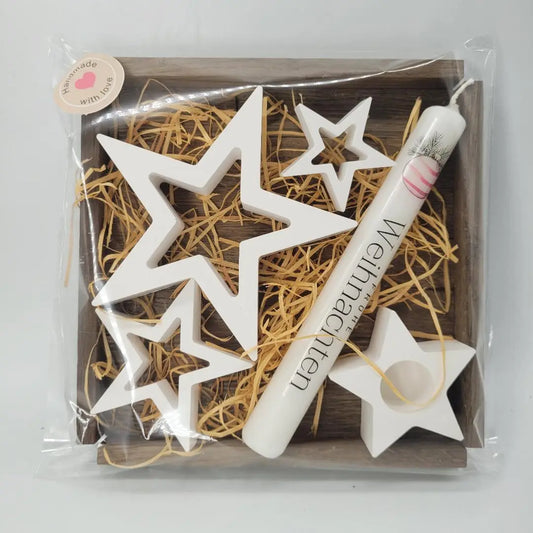 Dekorationsset 3 Sterne mit Kerze - Funny Bake