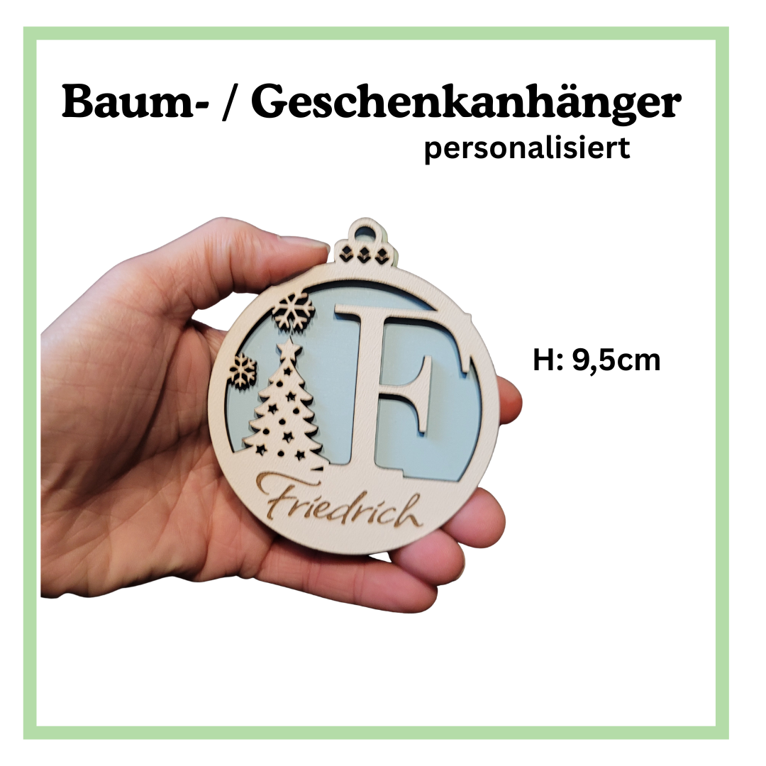 Holzanhänger mit Monogramm & Namensgravur