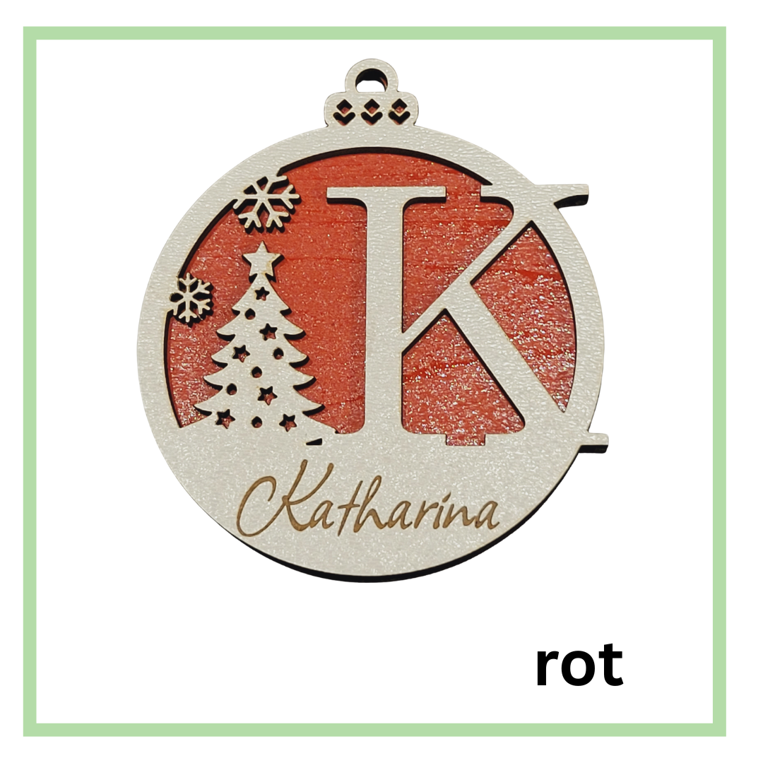 Holzanhänger mit Monogramm & Namensgravur