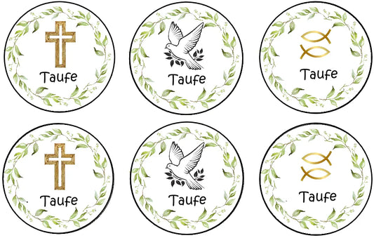 Muffinaufleger Taufe Taube-Kreuz-Fische - Funny Bake