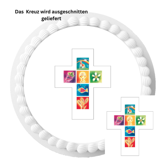 Aufleger Kreuz bunt Esspapier essbar