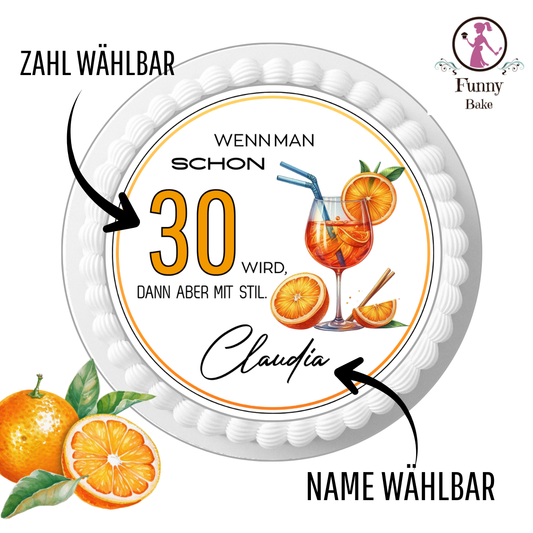 Tortenaufleger Cocktail Sprtiz Funnybake-Backzubehör