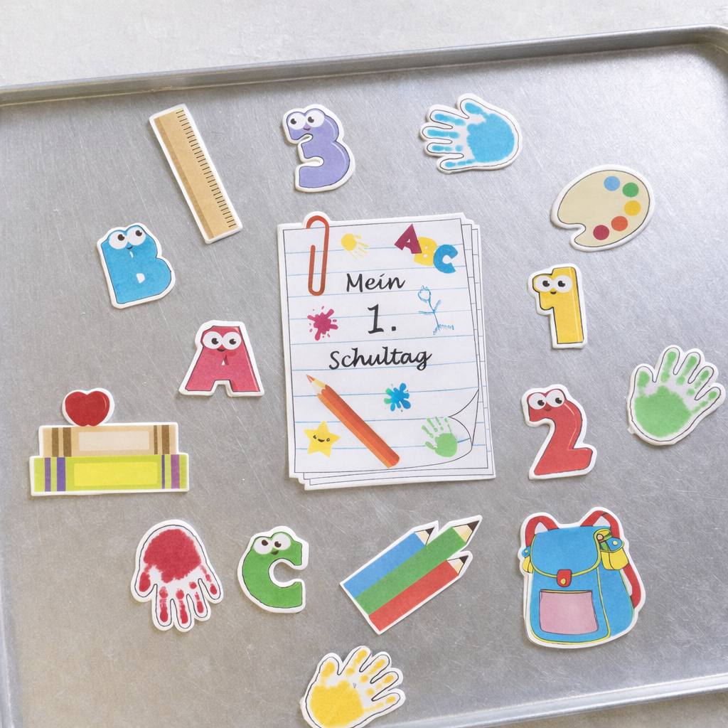 Esspapier Aufleger „Mein 1. Schultag“ aus dem Einschulung Mix als essbare Tortendeko für Torten, Kuchen und Cupcakes