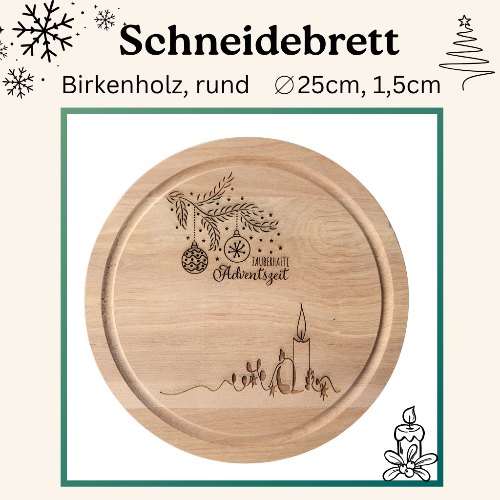 Weihnachtliches Schneidebrett - Funny Bake