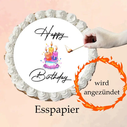 Burn Away Cake Aufleger "Happy Birthday" - Funny Bake