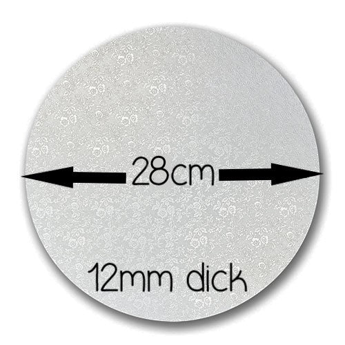 Cakeboard rund 28cm silber 12mm dick