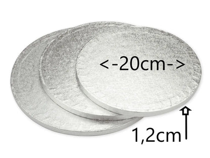 Cakeboard-silber-rund-20cm-Kuchen-platte-Torte-Unterlage