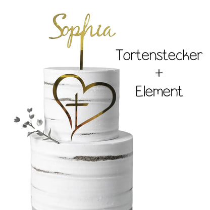 Tortenstecker Name+ Symbol Herz - Funny Bake