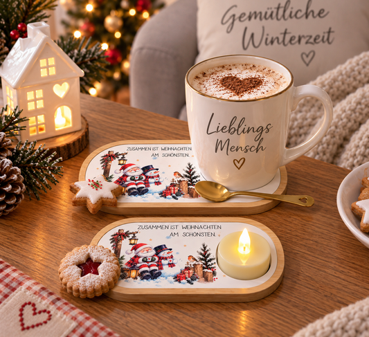 Ovaler Untersetzer Weihnachtsmann
