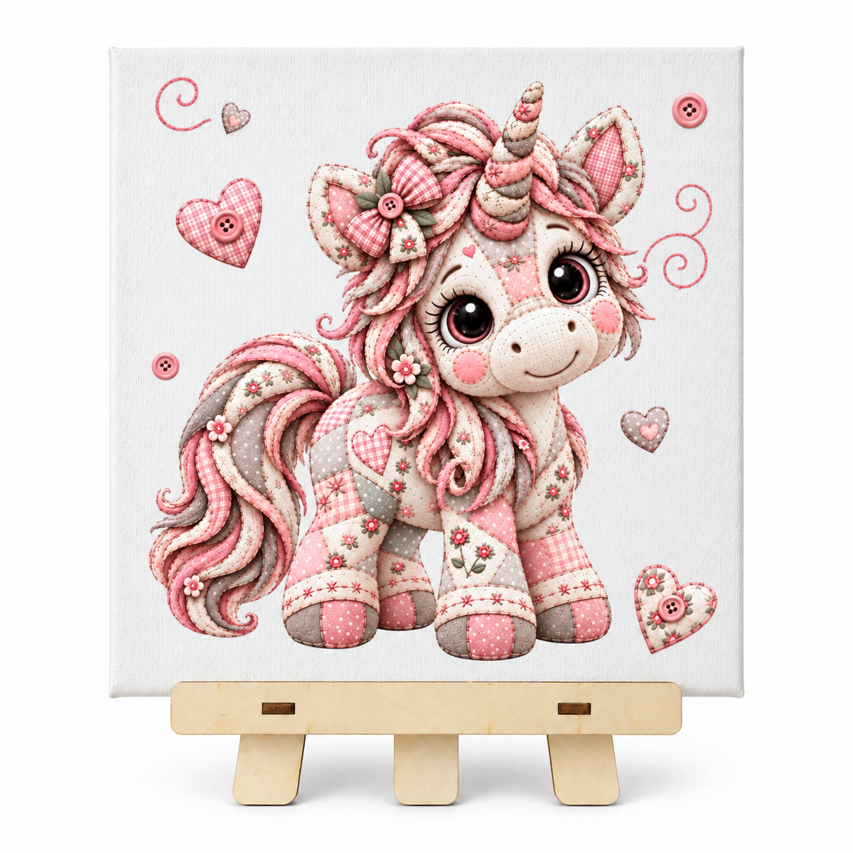 Leinwandbild Patchwork Einhorn