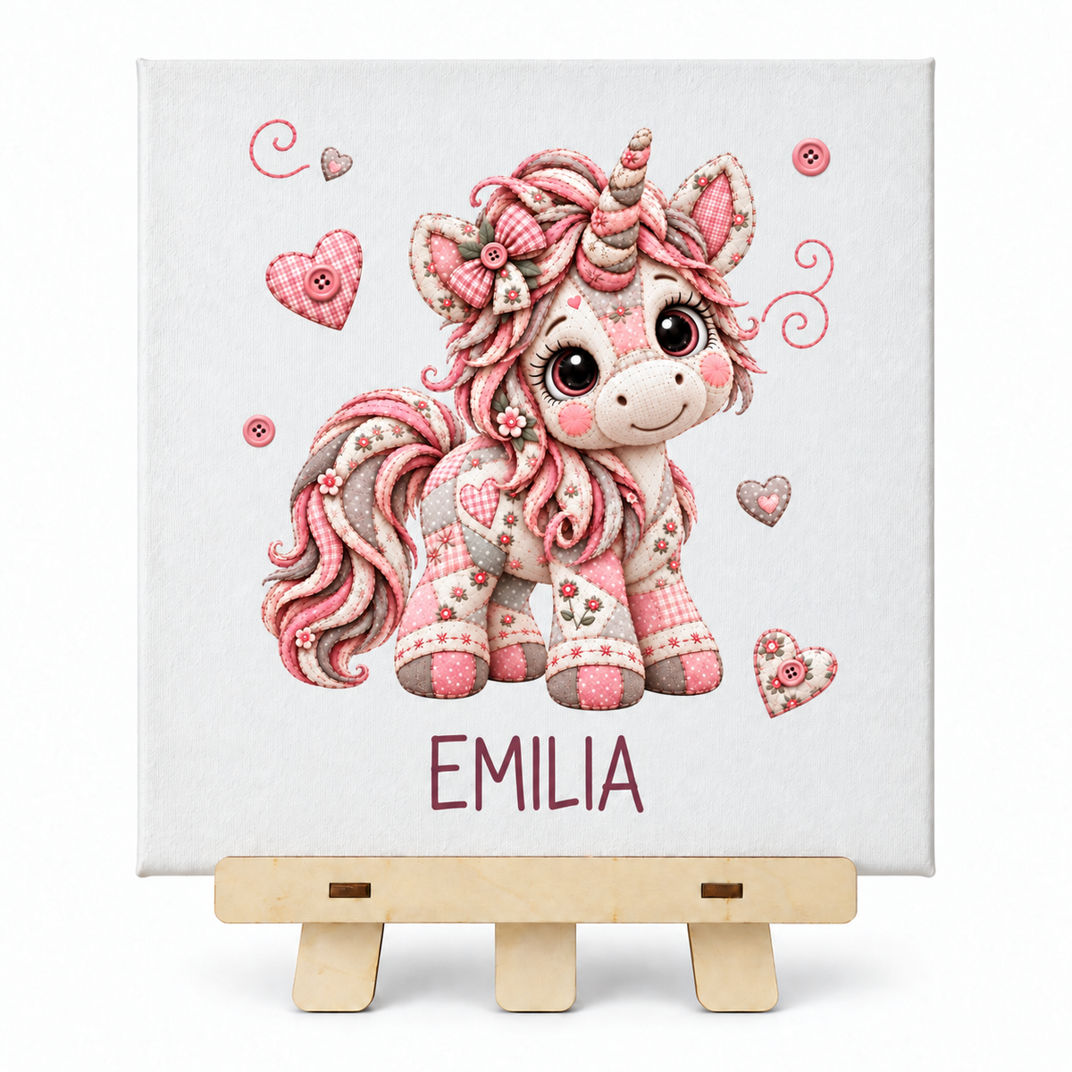 Leinwandbild Patchwork Einhorn