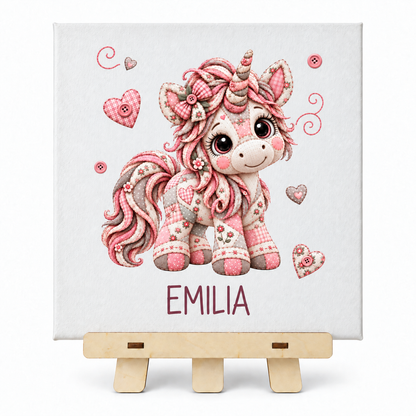Leinwandbild Patchwork Einhorn