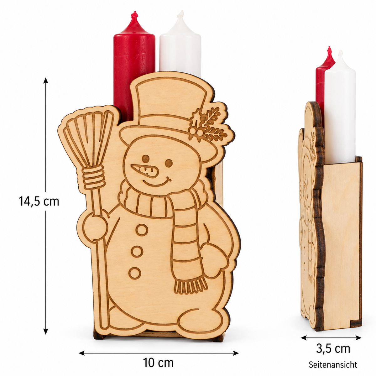 Schneemann Geschenkverpackung aus Holz
