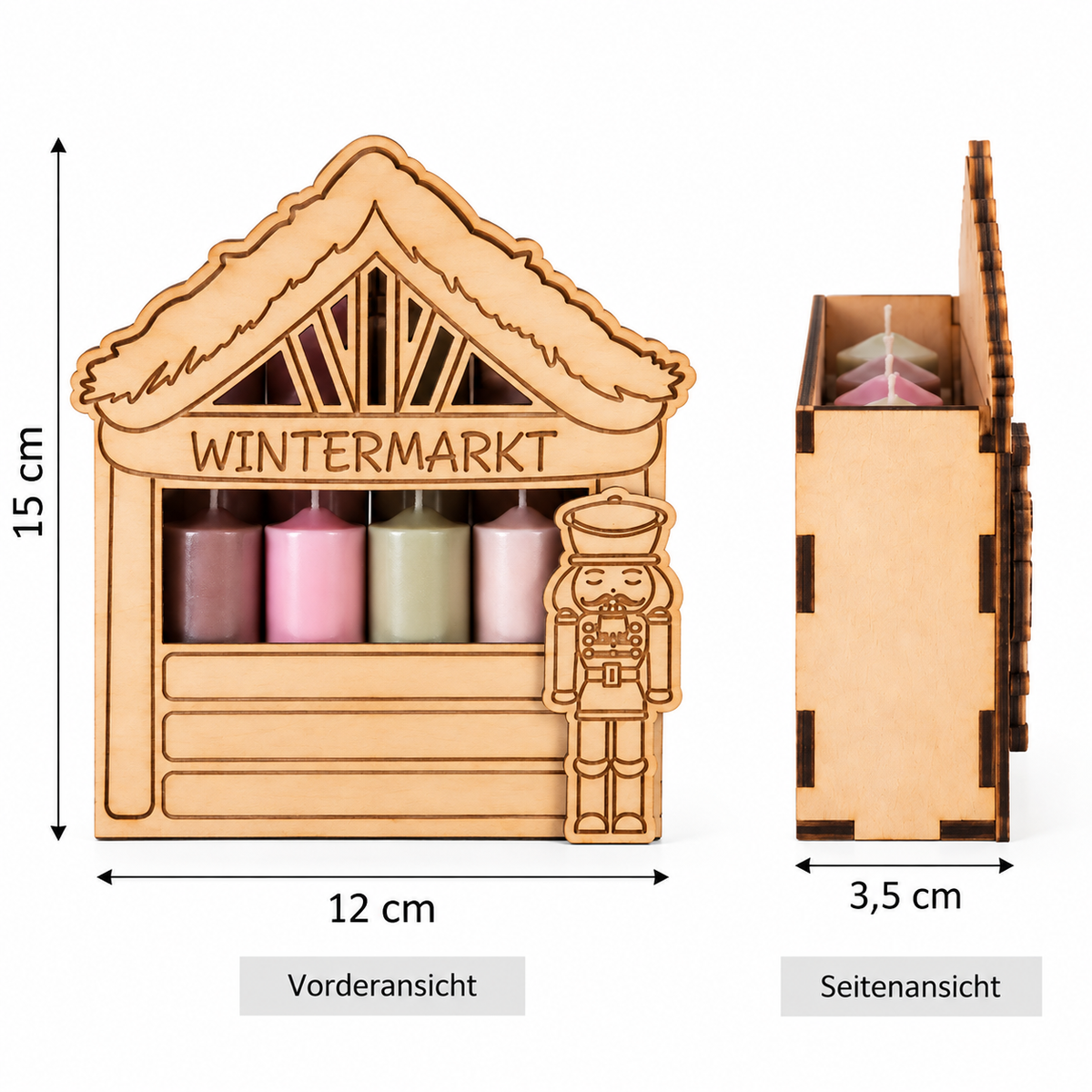 Wintermarkt Geschenkverpackung aus Holz Geldgeschenk