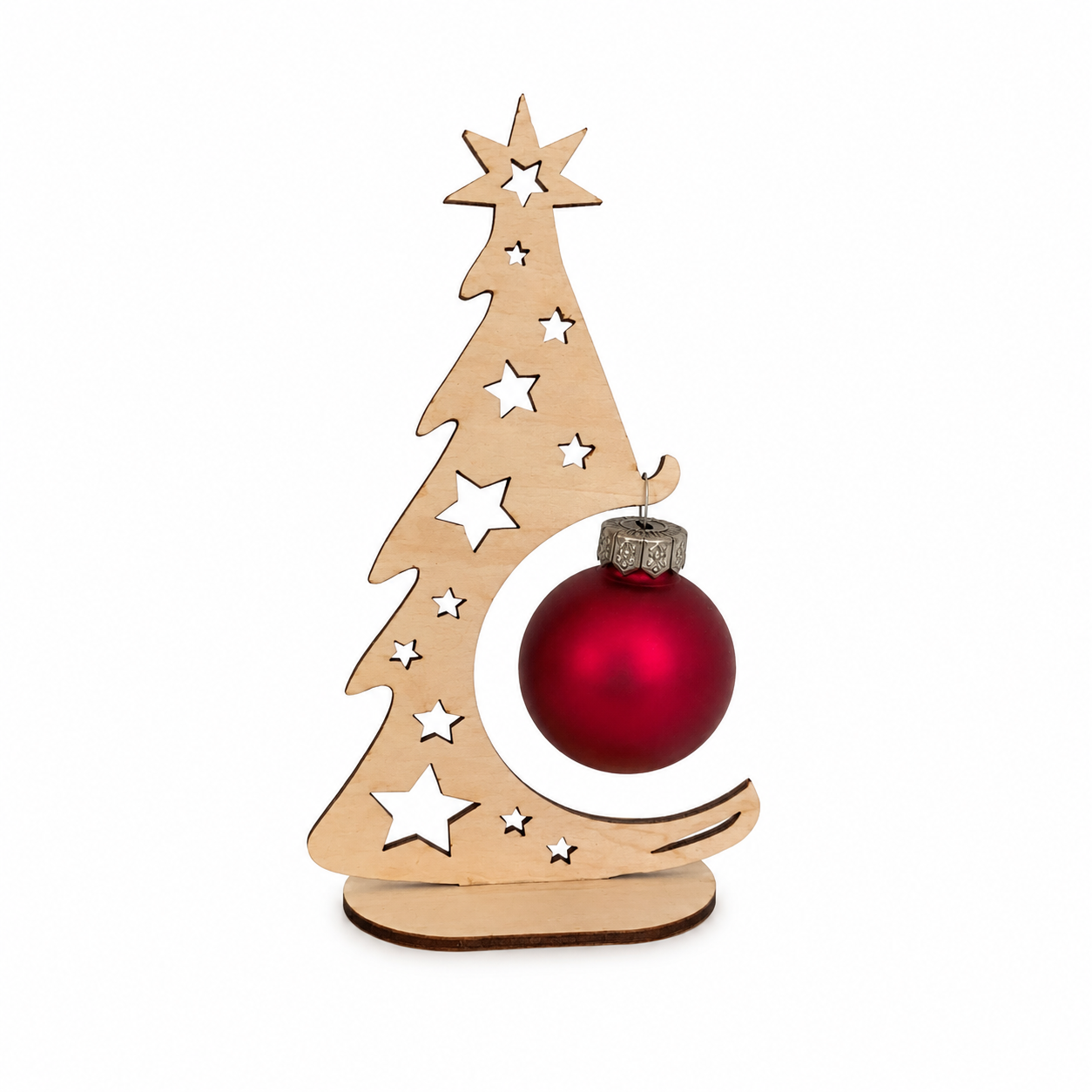 Kleiner Deko-Tannenbaum aus Holz – Weihnachtsdeko