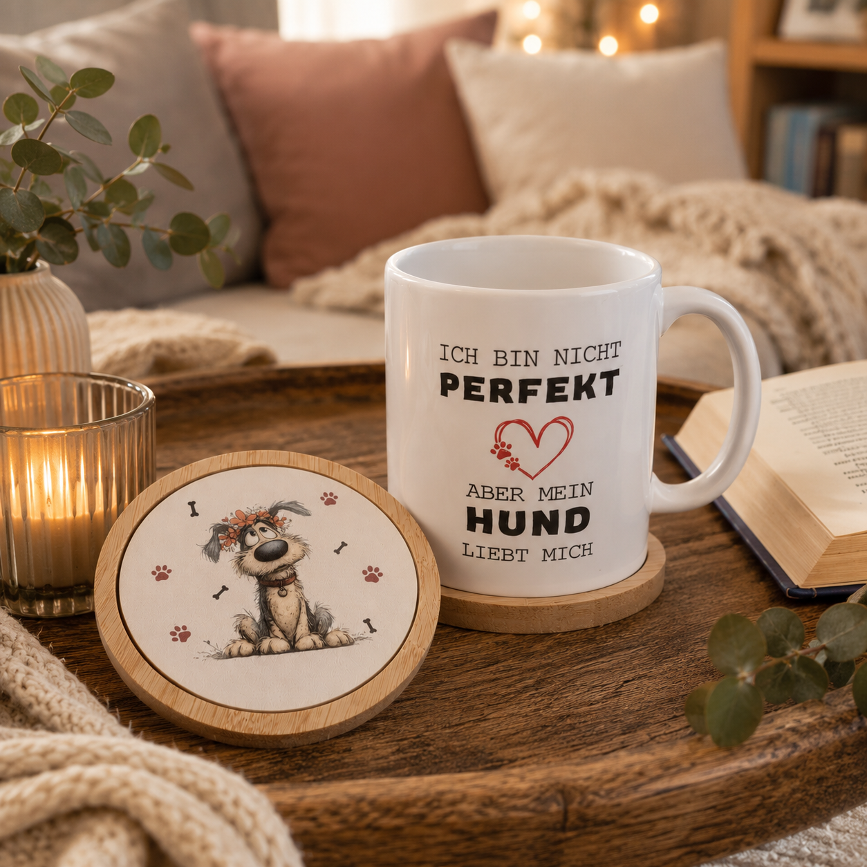 Tasse - Hundeliebe mit Untersetzer