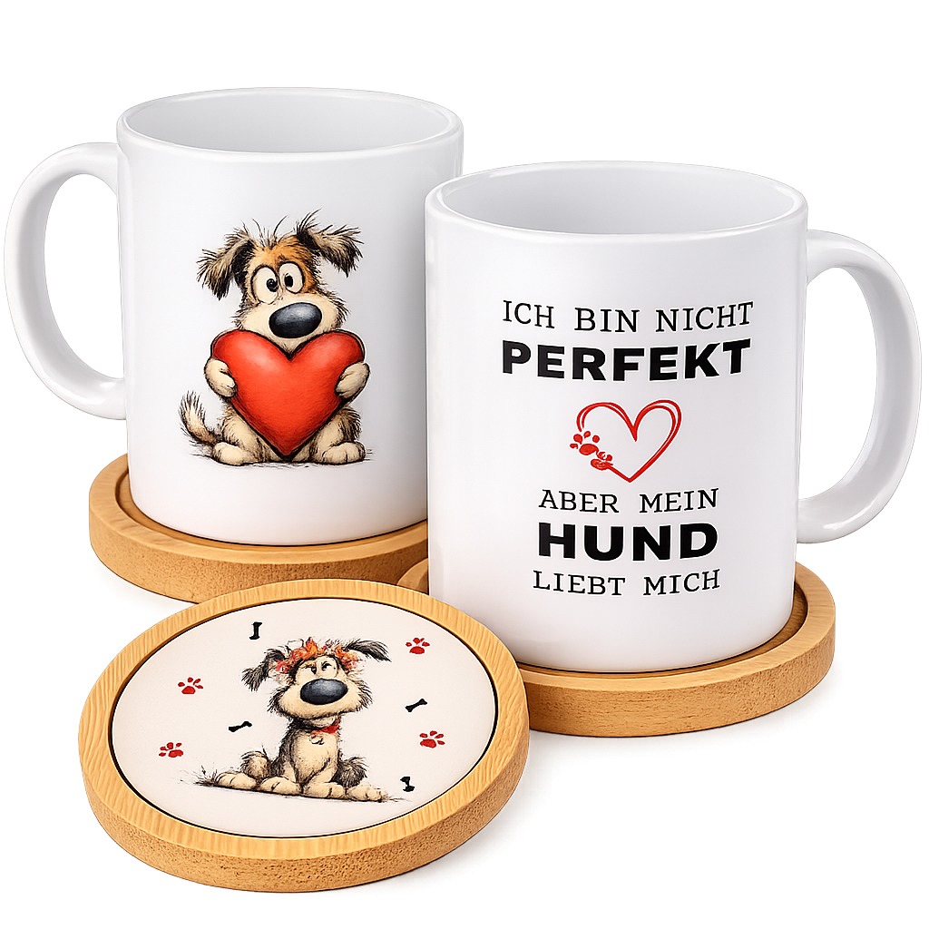 Tasse - Hundeliebe mit Untersetzer