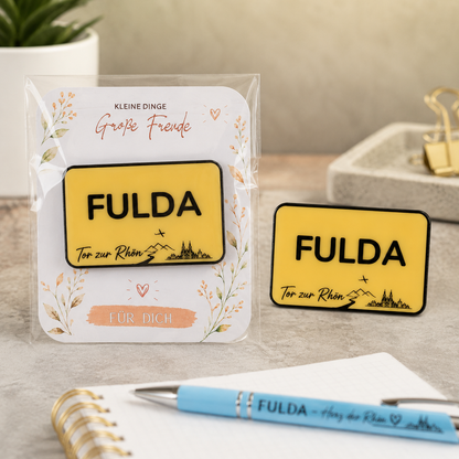 Kühlschrankmagnet Ortsschild Fulda – Souvenir Rhönverliebt