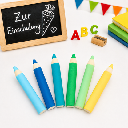 Fondant Stifte essbar 6 Stück Jungenfarben