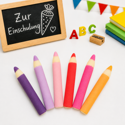 Fondant Stifte essbar 6 Stück Mädchenfarben
