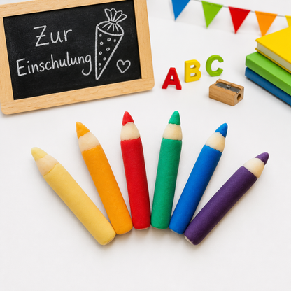 Fondant Stifte essbar 6 Stück bunte Mischung