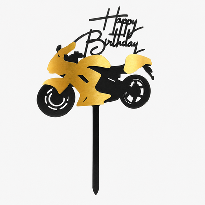 Tortenstecker Motorrad gold – Caketopper Geburtstag