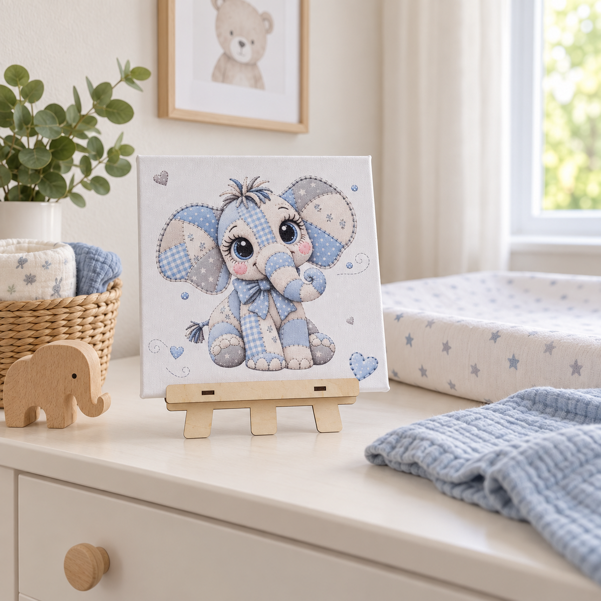 Patchworkbild Elefant Babyzimmer