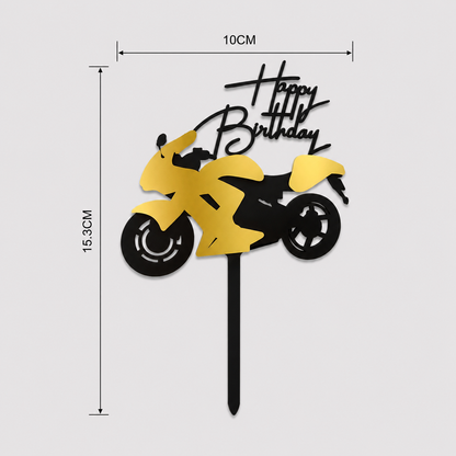 Tortenstecker Motorrad gold – Caketopper Geburtstag & Führerschein