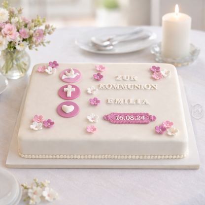 Komplett-Set Tortendeko zur Taufe christliche Symbole +1 Vorname