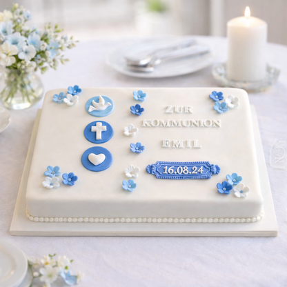 Komplett-Set Tortendeko zur Taufe christliche Symbole +1 Vorname