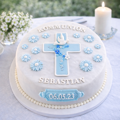 Tortendeko essbar Zur Kommunion mit 1 Namen