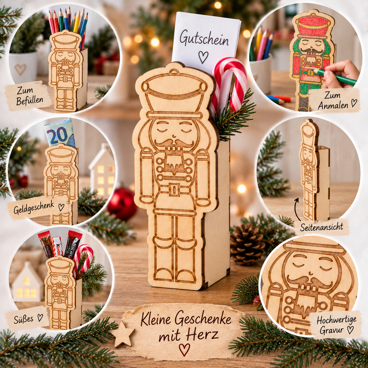 Geschenk Verpackung Nussknacker Wichteln