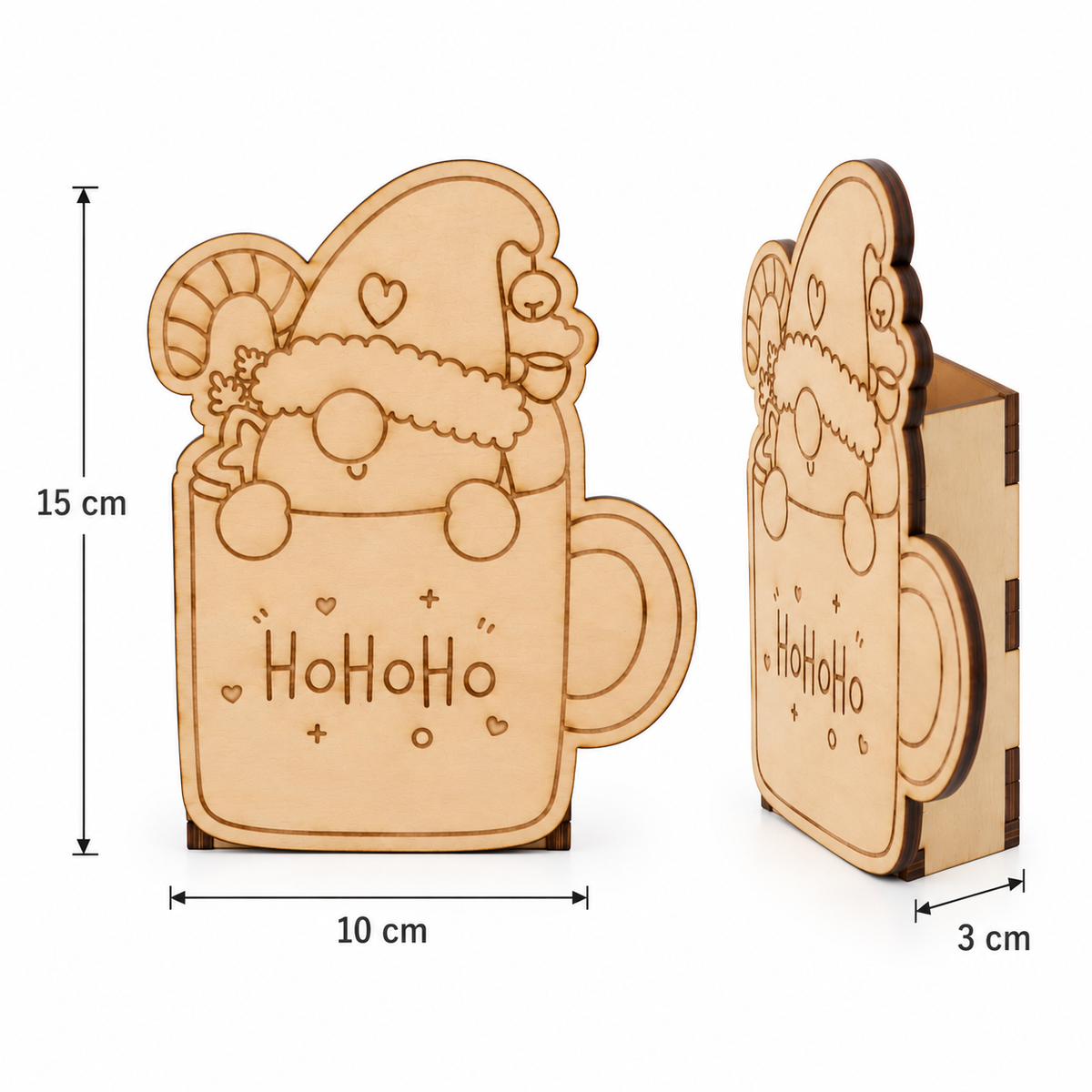 Wichtel in Tasse – Geschenkverpackung aus Holz