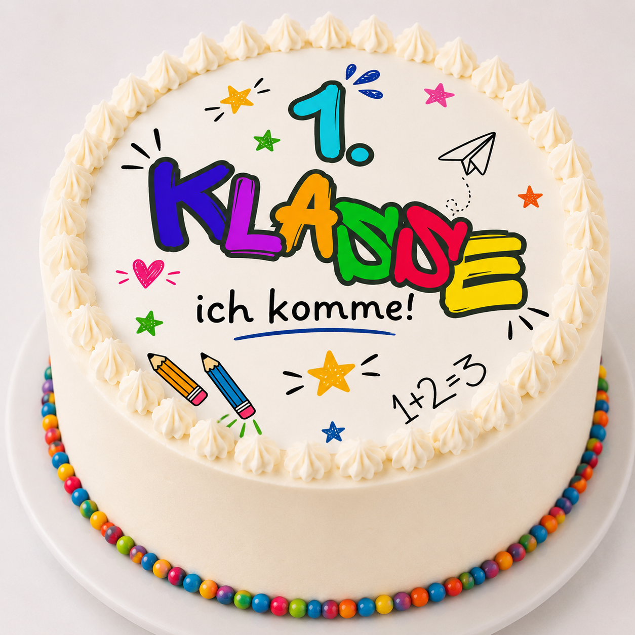 Tortenaufleger Einschulung – 1. Klasse ich komme!