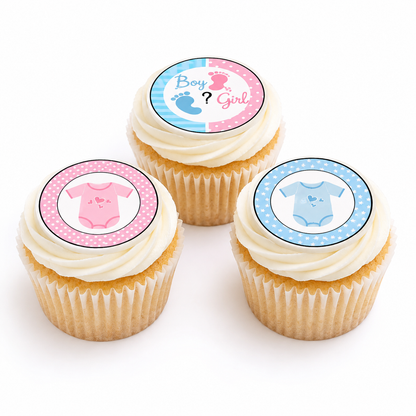 Gender Reveal Muffinaufleger – 24 Aufleger Boy or Girl