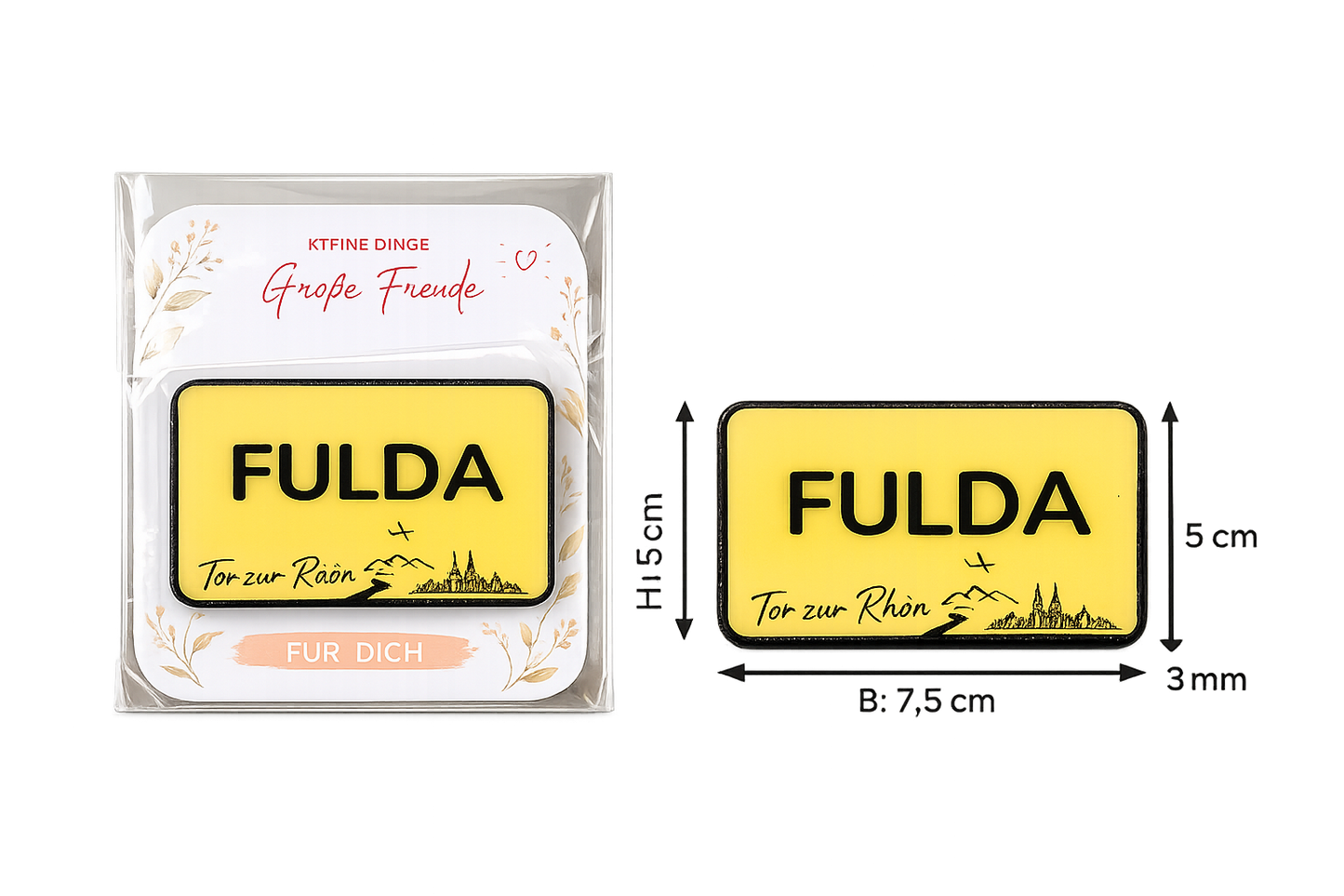 Kühlschrankmagnet Ortsschild Fulda – Souvenir Rhönverliebt