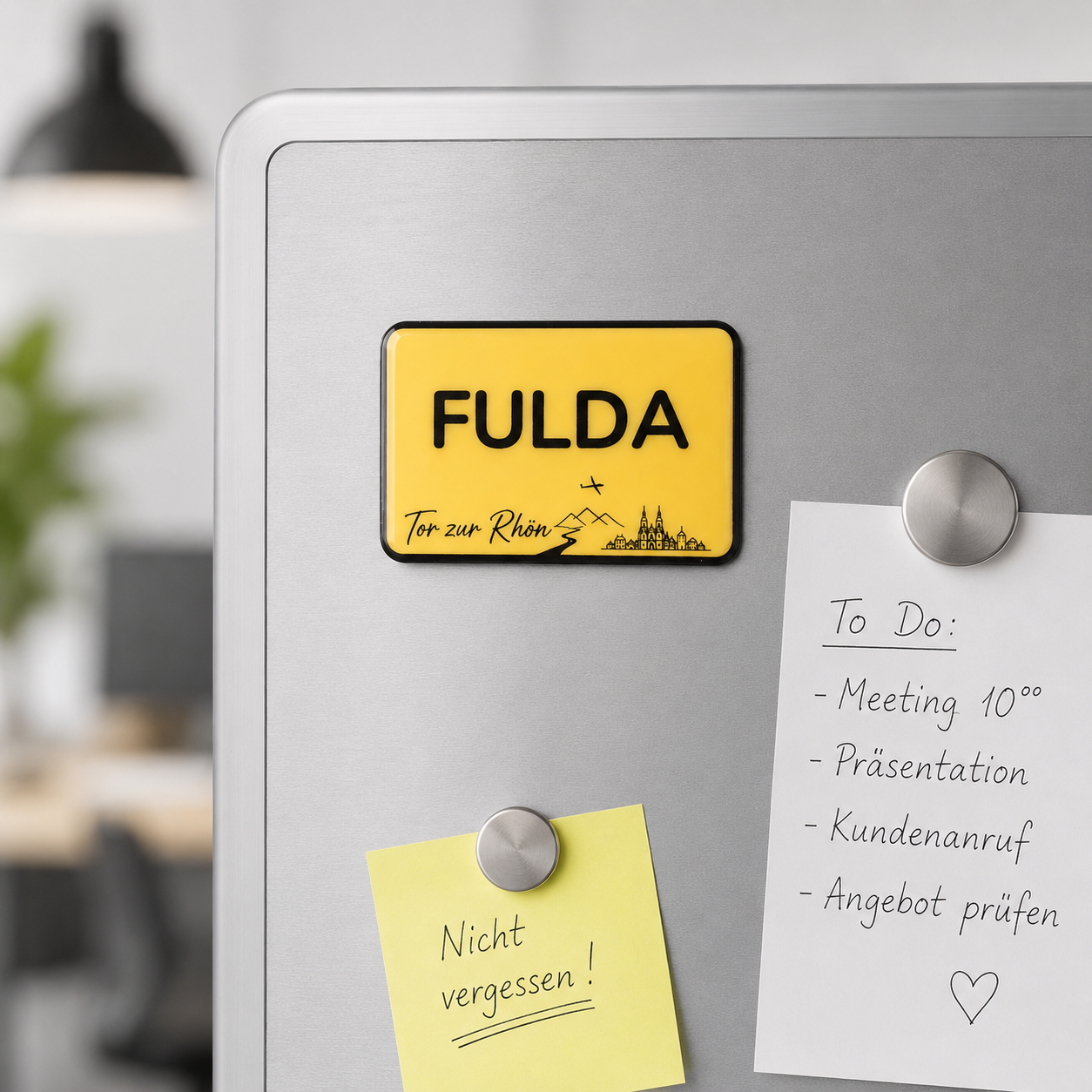 Kühlschrankmagnet Ortsschild Fulda – Souvenir Rhönverliebt