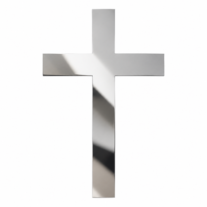 Kreuz aus Acryl mit Spiegeloptik – Tortendeko Taufe Kommunion