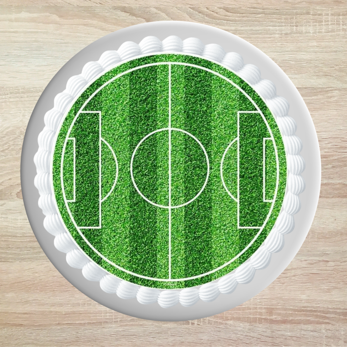 Tortenaufleger Fußball – Fußballfeld rund, essbar
