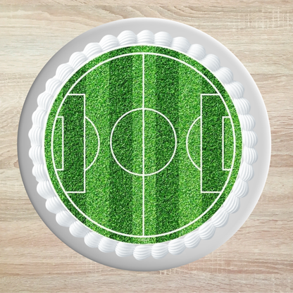 Tortenaufleger Fußball – Fußballfeld rund, essbar