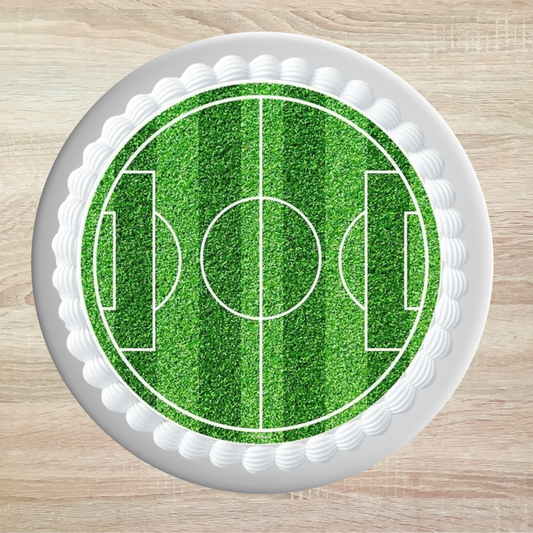 Tortenaufleger Fußball – Fußballfeld rund, essbar