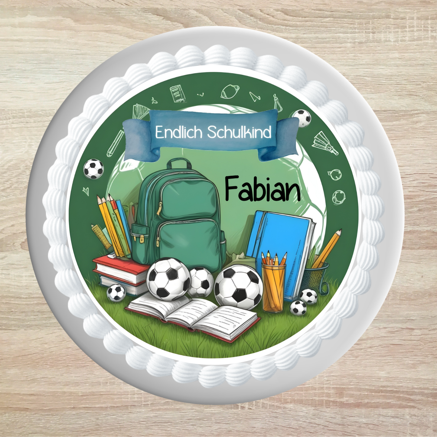Tortenaufleger Einschulung Fußball
