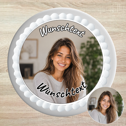 Tortenaufleger eigenes Foto – personalisiert mit deinem Bild, Logo oder Spruch
