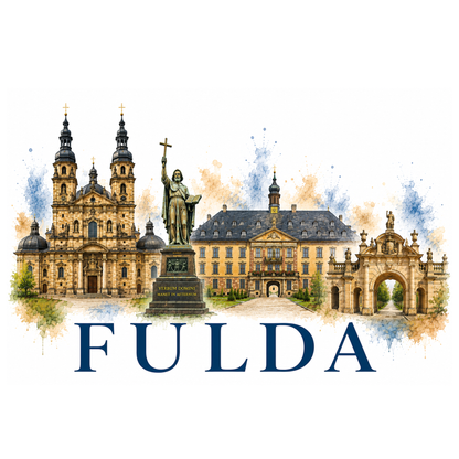 Tasse Fulda Souvenir – Dom, Stadtschloss & Bonifatiusstatue