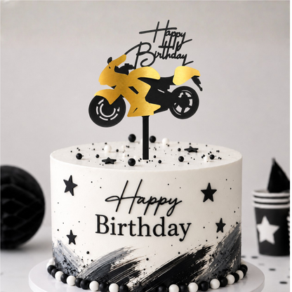 Tortenstecker Motorrad gold – Caketopper Geburtstag & Führerschein