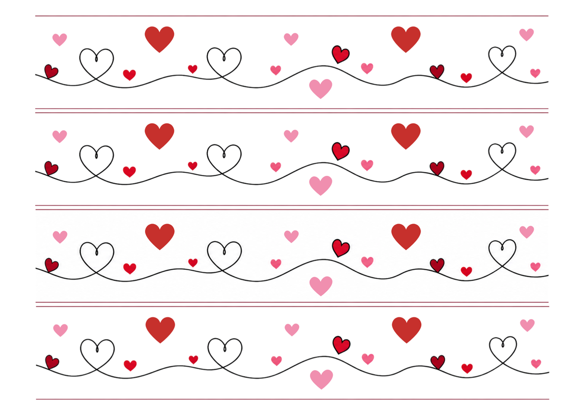 Tortenband Herzen – essbares Zuckerpapier für Hochzeit, Liebe & Valentinstag