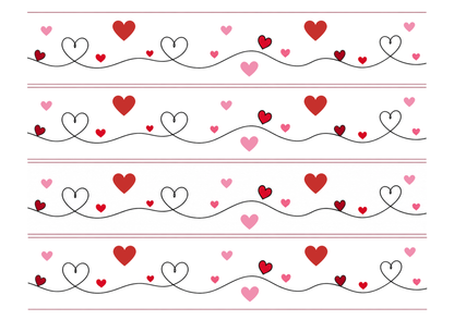 Tortenband Herzen – essbares Zuckerpapier für Hochzeit, Liebe & Valentinstag