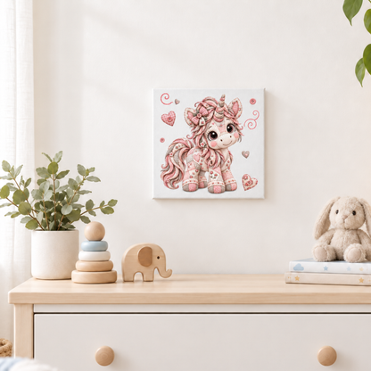 Leinwandbild Patchwork Einhorn