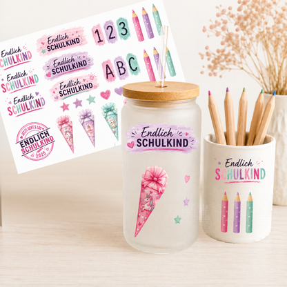Rub Ons Einschulung Mädchen – Abreibebilder Schulanfang A4