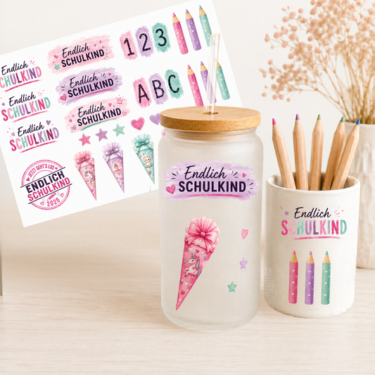 Rub Ons Einschulung Mädchen – Abreibebilder Schulanfang A4